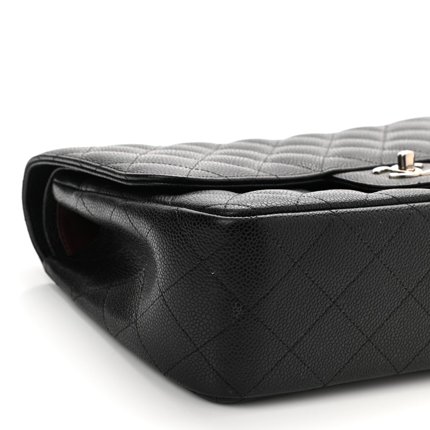 Caviar Quilted Jumbo Double Flap Black