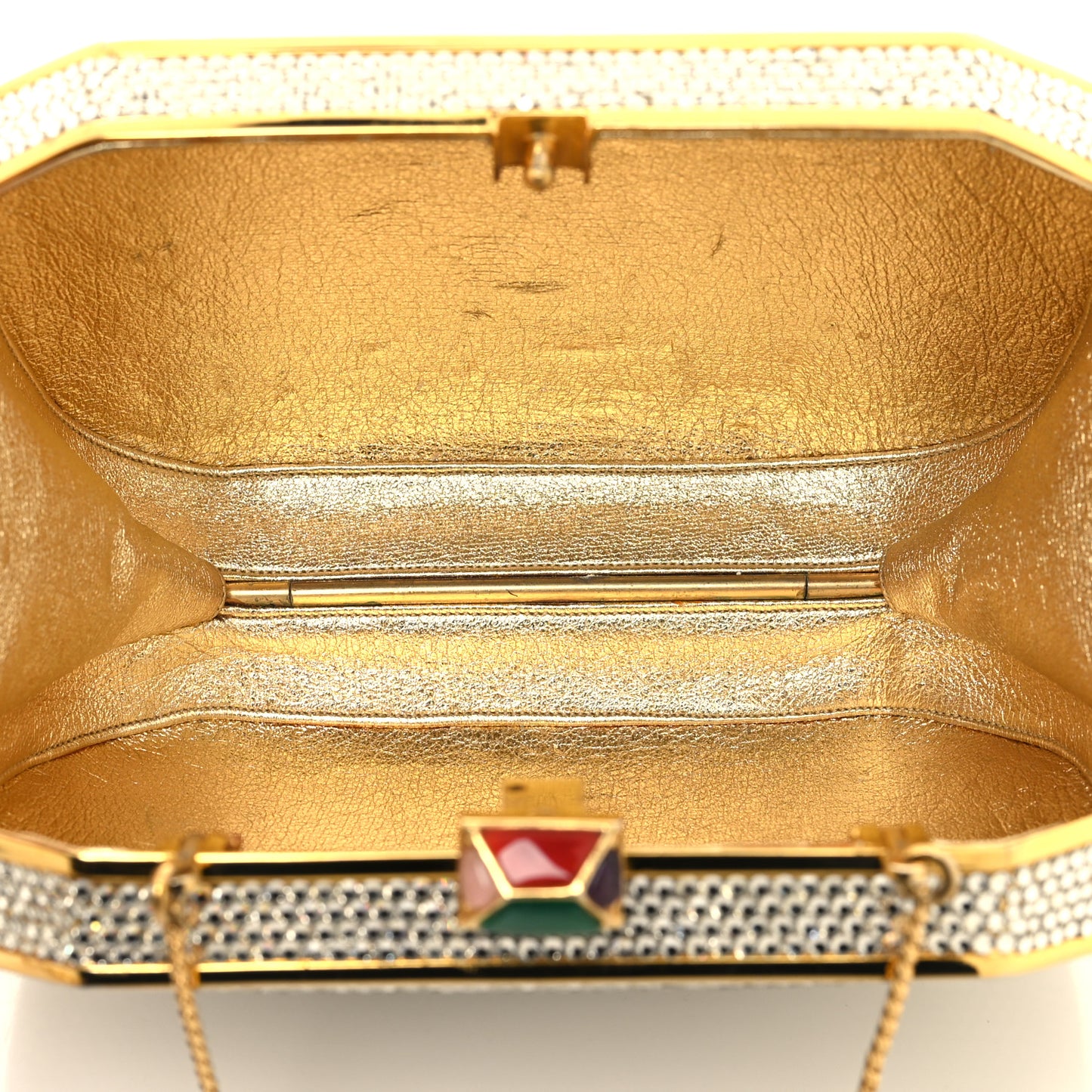 Swarovski Crystal Minaudiere Clutch Gold Silver