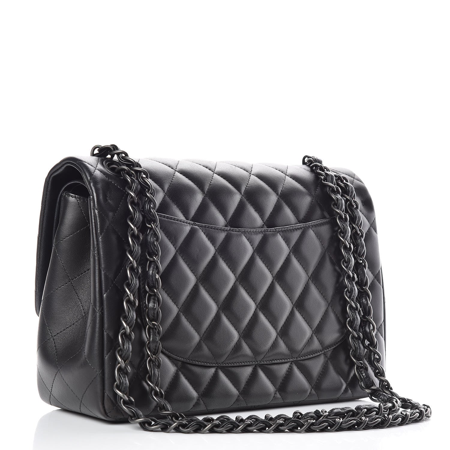 Chanel Lambskin Quilted Jumbo Double Flap So Black 3 of 25