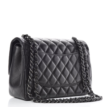 Chanel Lambskin Quilted Jumbo Double Flap So Black 3 of 25