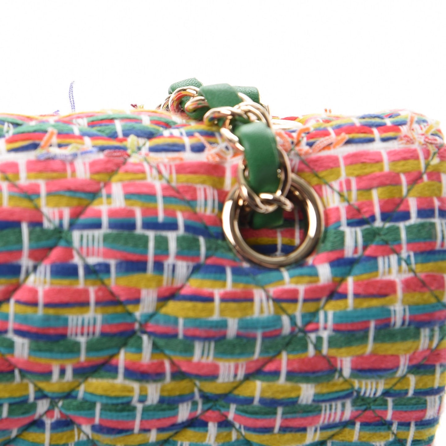 Tweed Quilted Medium Double Flap Multicolor