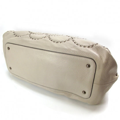 FASHIONPHILE SALVATOREFERRAGAMOLeatherStitchedSatchelIvory 4 of 10