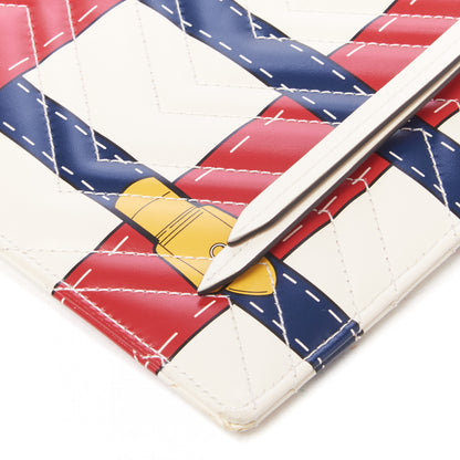 Gucci Calfskin Matelasse Trompe L'Oeil Print GG Marmont Zip Pouch White 4 of 8
