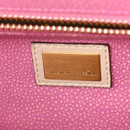 Fendi Goatskin Stingray Large Peekaboo Iconic Satchel White Pink 6 of 10