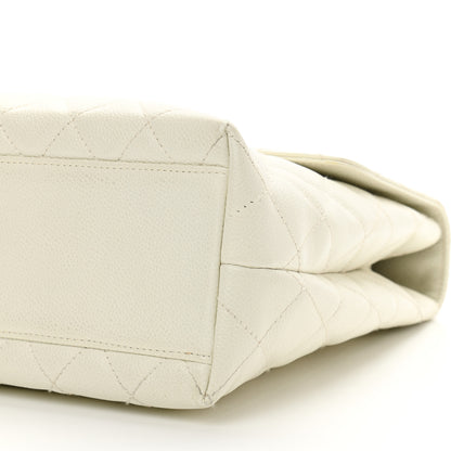 Chanel Caviar Quilted Jumbo Kelly Flap White 10 of 12