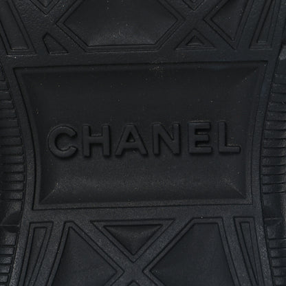 Chanel Nylon Suede Calfskin CC Sneakers 35.5 Green 8 of 9