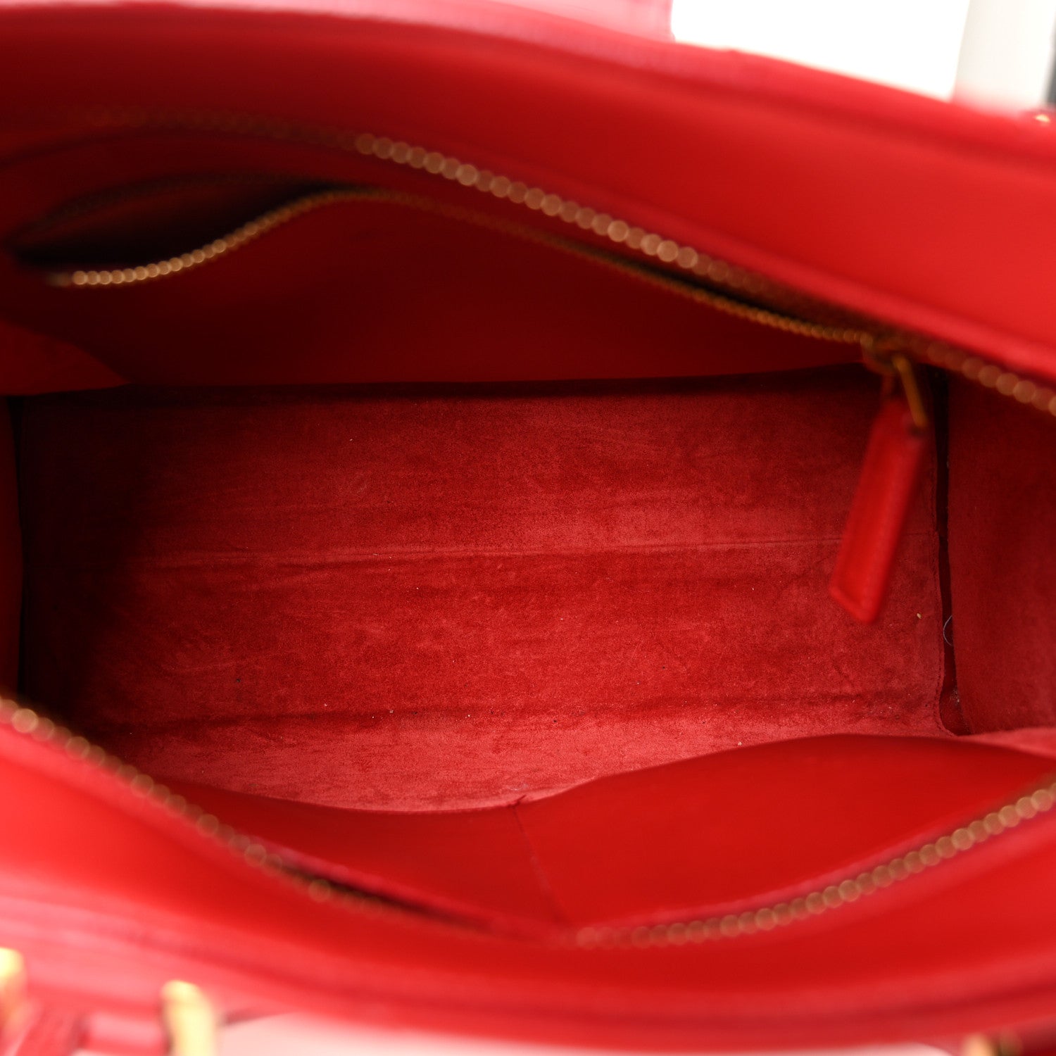 Saint Laurent Calfskin Matelasse Chevron Small Monogram Cabas Lipstick Red 5 of 11