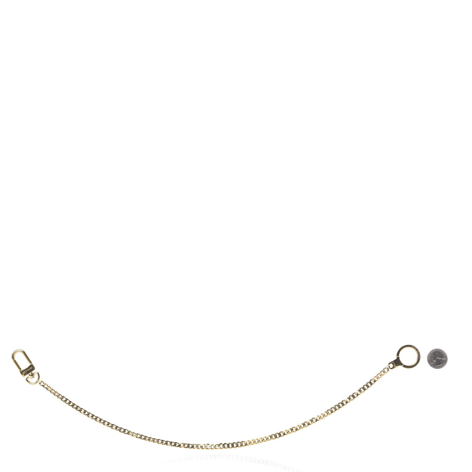 Louis Vuitton Metal Pochette Extender Key Ring Chain Gold 2 of 5