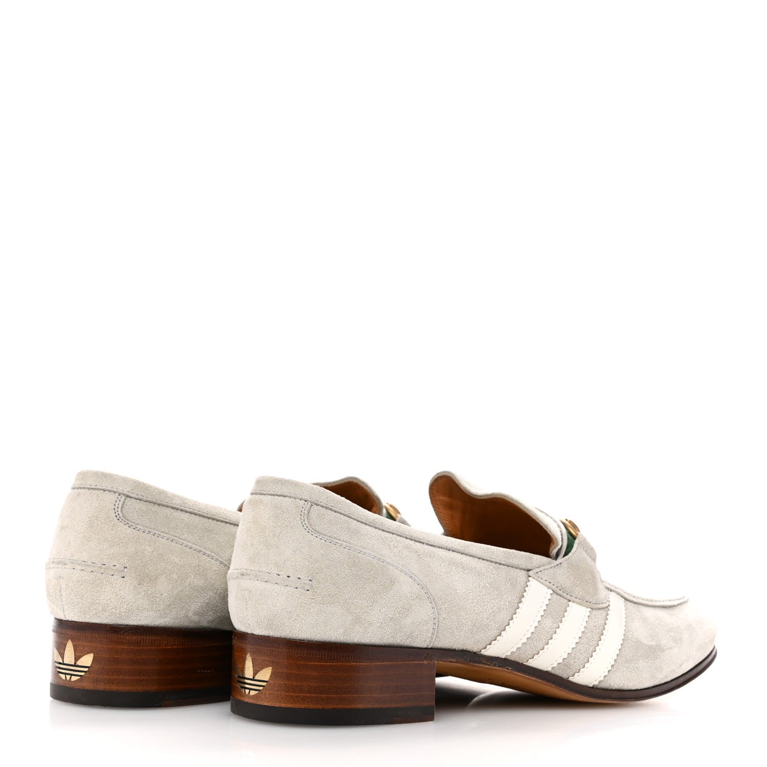 Gucci X ADIDAS Suede Supersofty Quentin Goatskin Web Mens Horsebit Loafers  10.5 Grey Sky Off White 1642675 – FASHIONPHILE