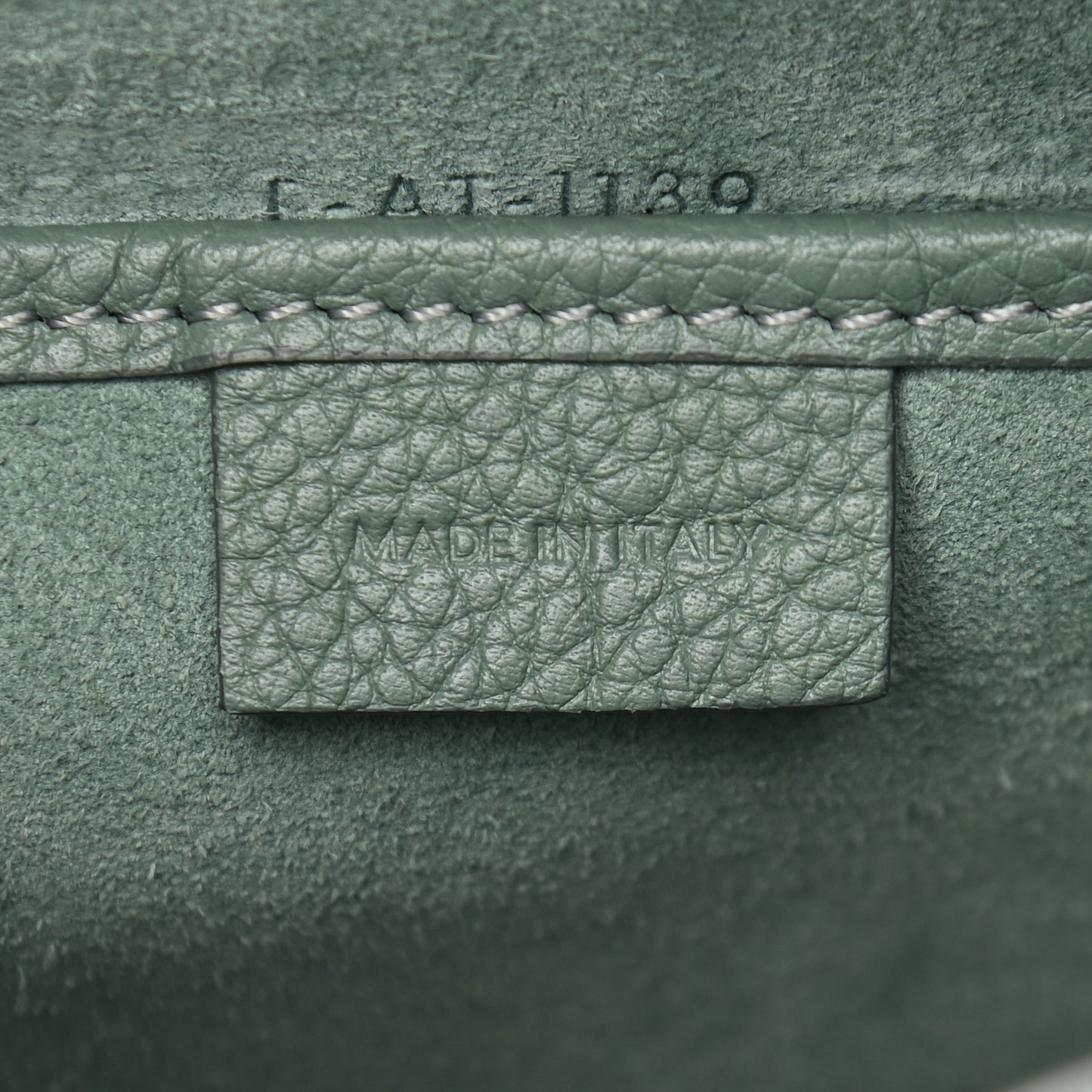Drummed Calfskin Nano Luggage Caladon