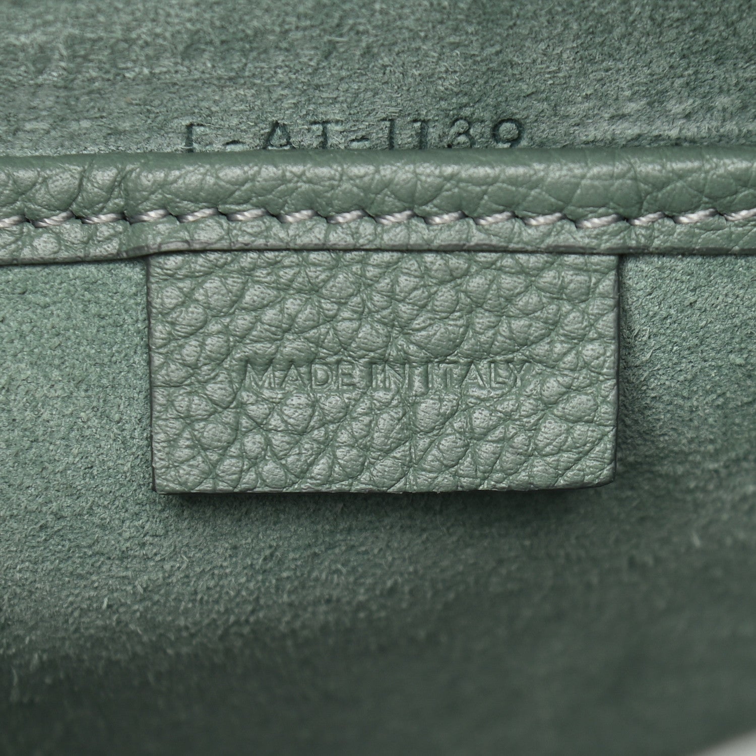 Celine Drummed Calfskin Nano Luggage Caladon 6 of 9