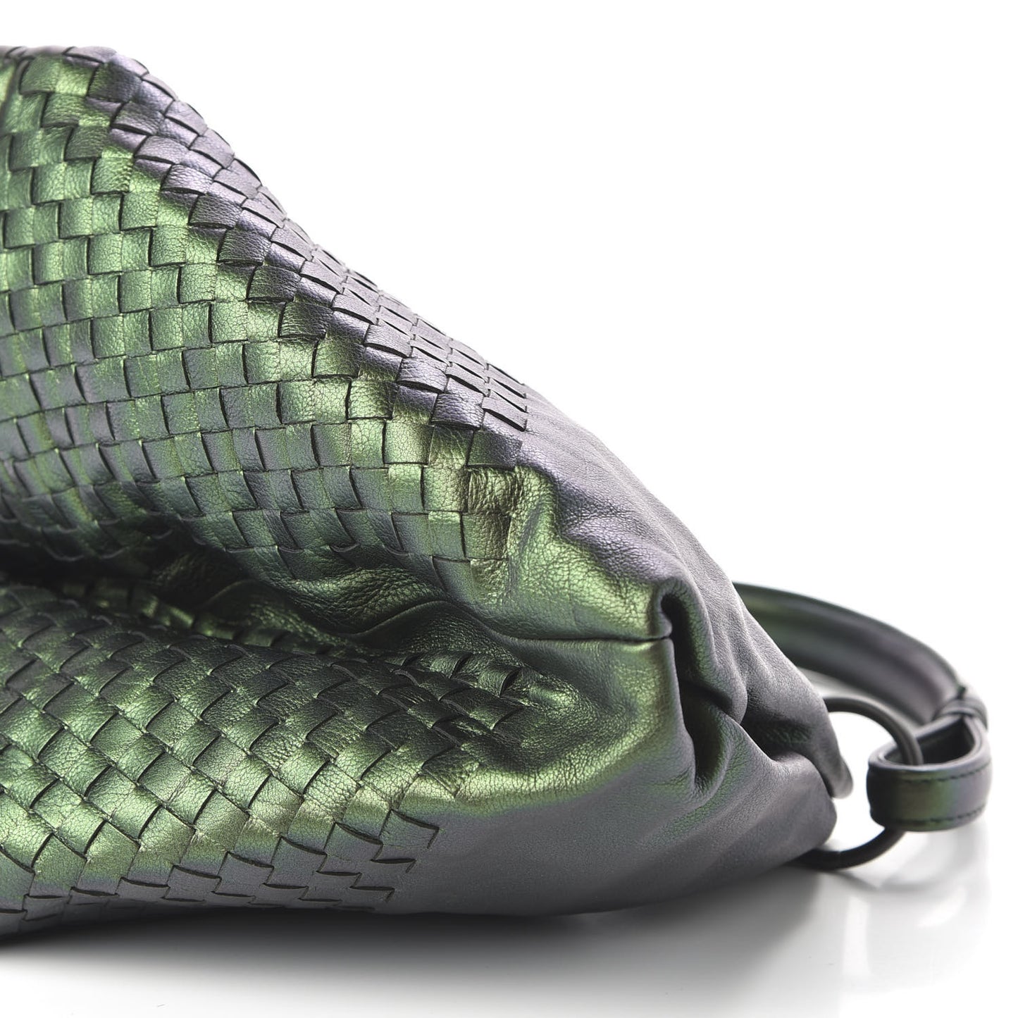 Iridescent Nappa Intrecciato Aquilone Fortune Cookie Hobo Green