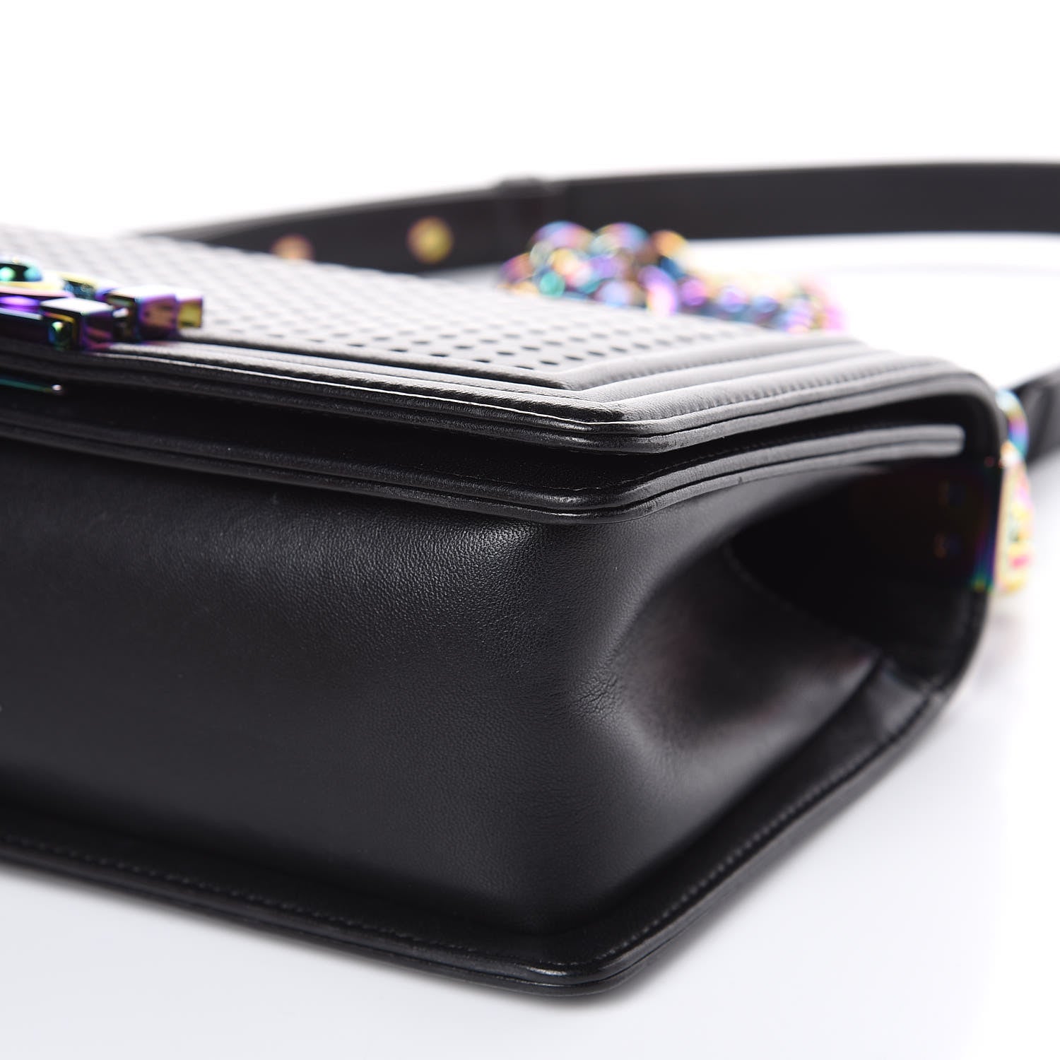 Chanel Lambskin LED Iridescent Metal Medium Boy Flap Black Multicolor 9 of 16