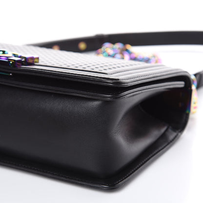 Chanel Lambskin LED Iridescent Metal Medium Boy Flap Black Multicolor 9 of 16