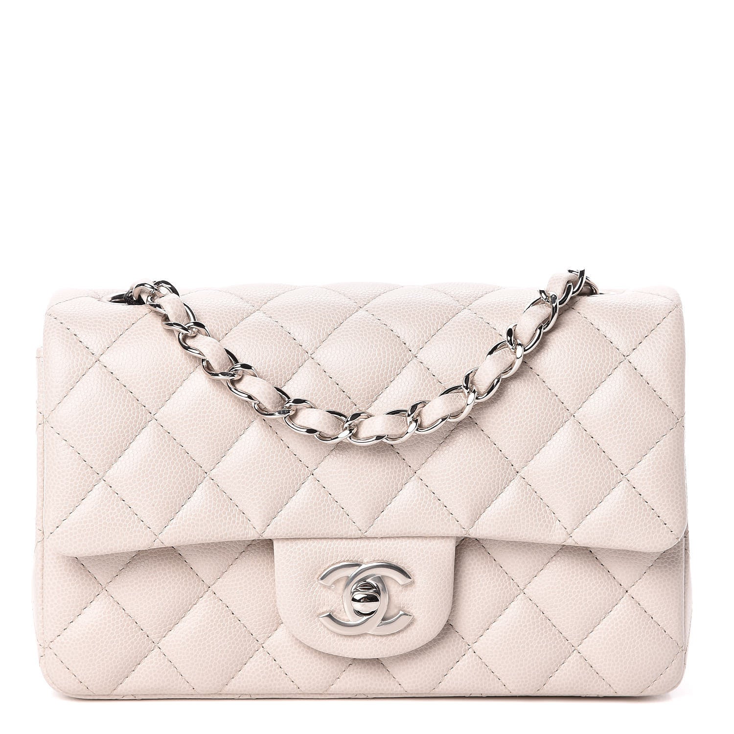 Chanel Caviar Quilted Mini Rectangular Flap White 1 of 10