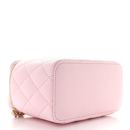 Chanel Lambskin Quilted Small Top Handle Vanity Case With Chain Light Pink 3 of 10