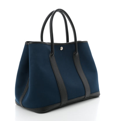 Hermes Toile Vache Country Garden Party Tote 36 MM Bleu De Malte Black 3 of 9