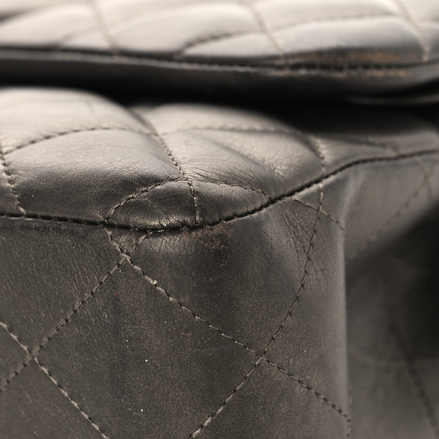 Chanel Metallic Lambskin Quilted Jumbo Double Flap Pewter 10 of 14