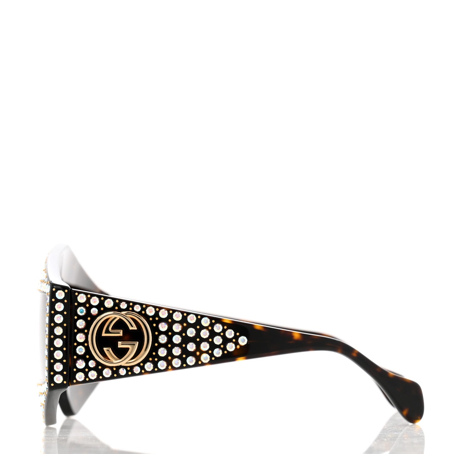 Crystal Rectangular Frame Sunglasses GG0357S Tortoiseshell