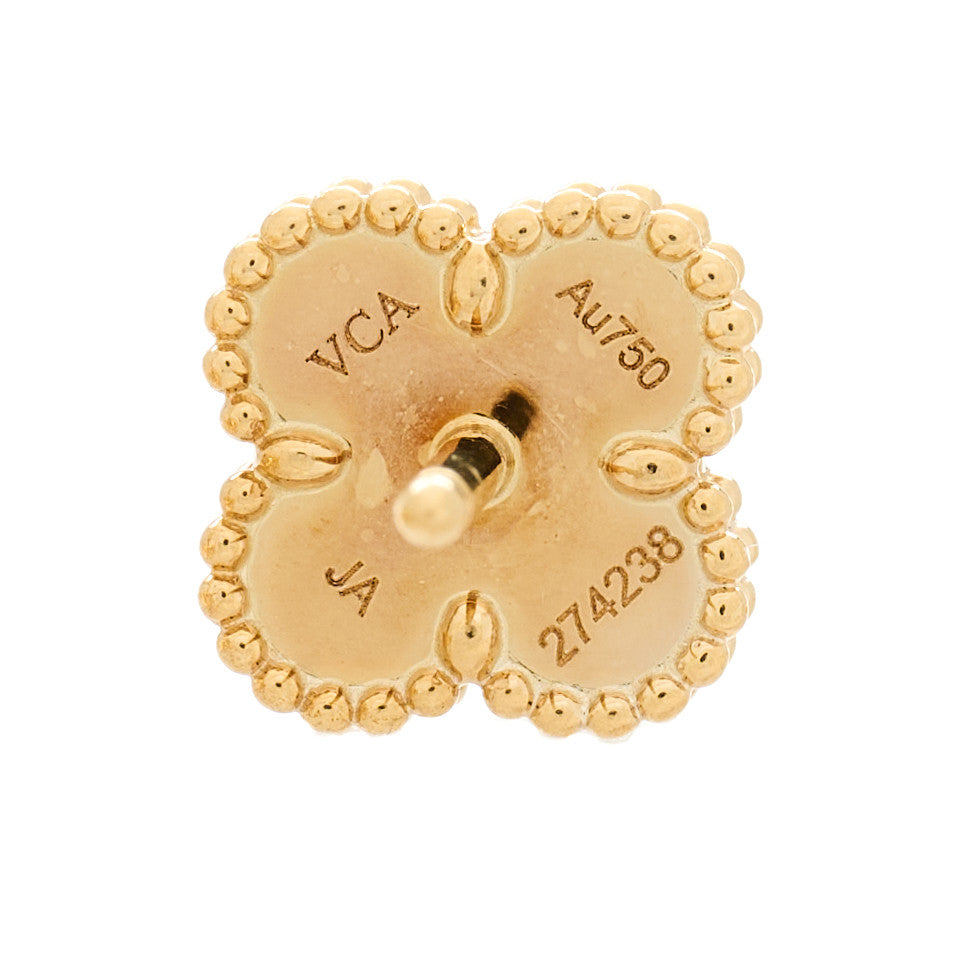 Van Cleef & Arpels 18K Yellow Gold Black Onyx Sweet Alhambra Earrings 4 of 4