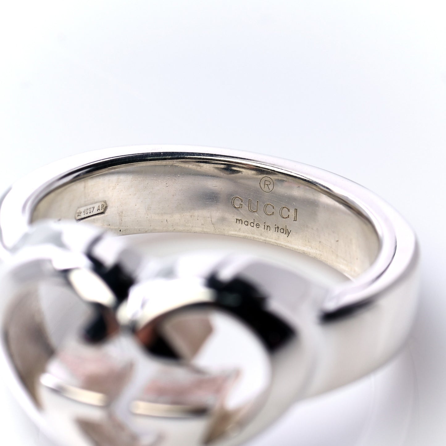 Sterling Silver Britt Interlocking G Heart Ring 54 7