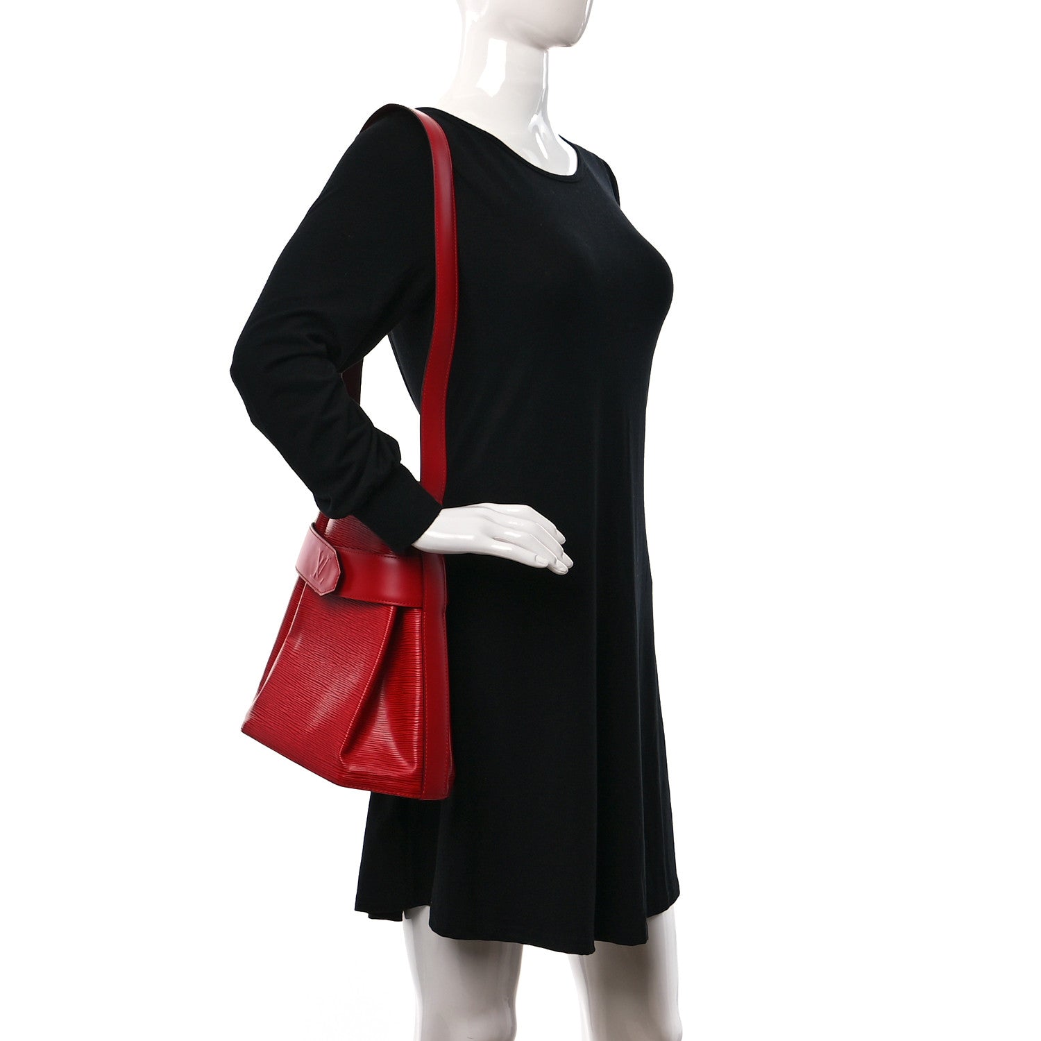 Louis Vuitton Epi Sac D'epaule Castillan Red 2 of 8