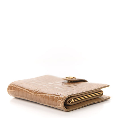 Chanel Alligator French Compact Wallet Beige 4 of 7