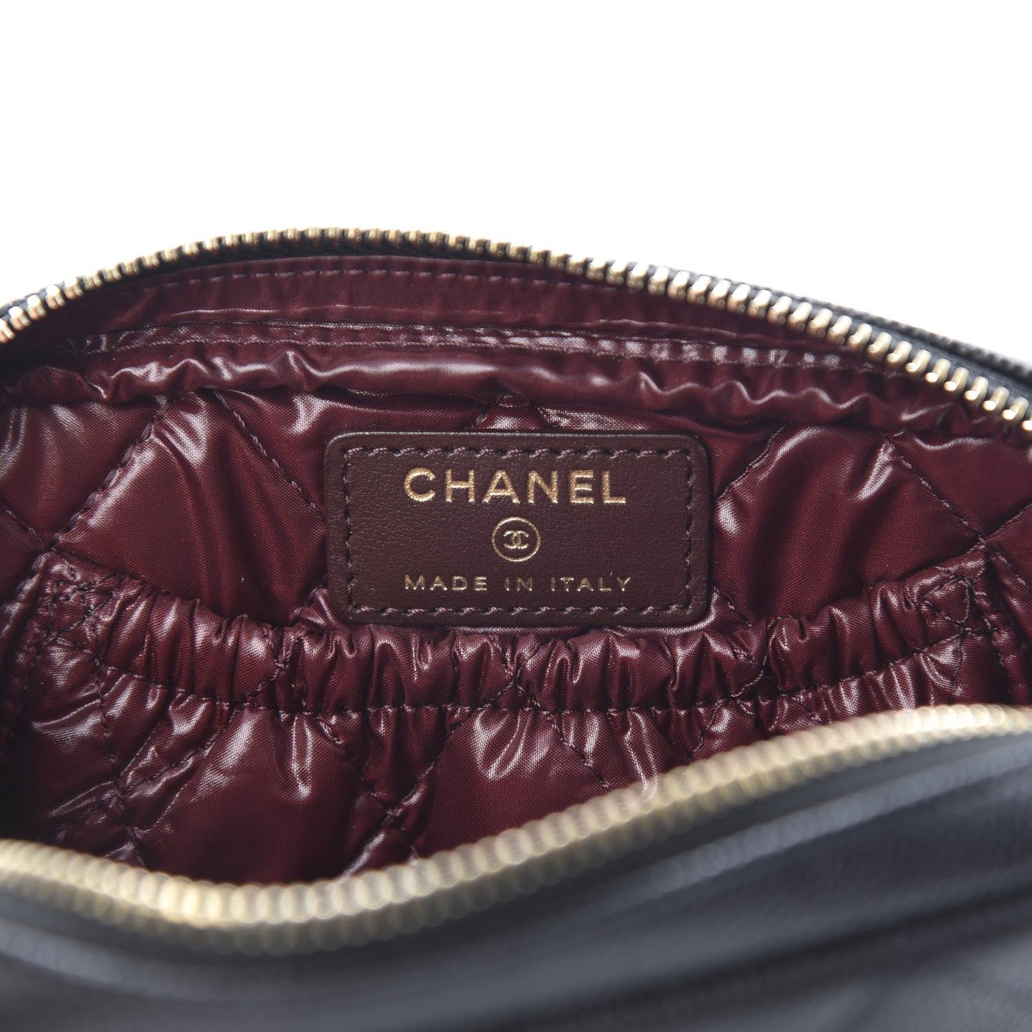 Chanel Caviar Quilted Small Curvy Pouch Cosmetic Case Black 6 of 8