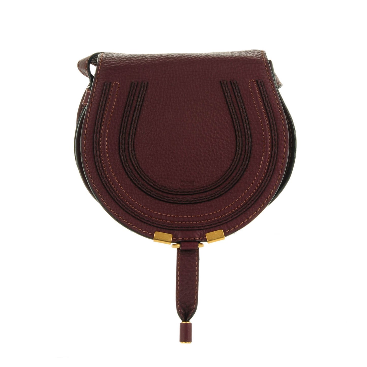 Calfskin Mini Marcie Round Crossbody Bag Dark Velvet