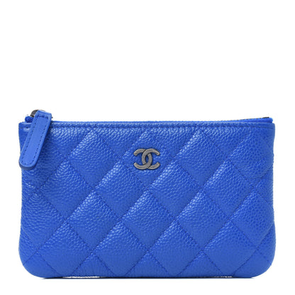 Chanel Caviar Quilted Small Cosmetic Case Blue 2 of 18