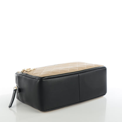 Chanel Lambskin Quilted Graphic Camera Case Beige Black 4 of 8