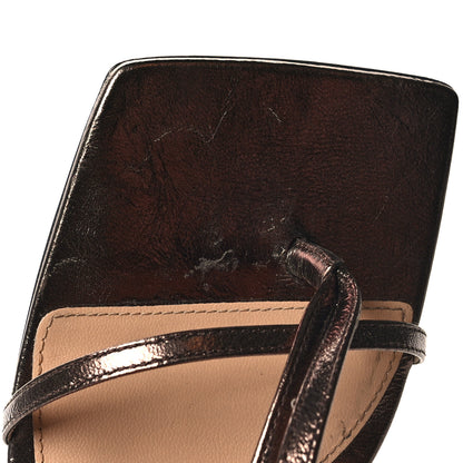 Bottega Veneta Metallic Lambskin Stretch Multi Strap 90mm Sandals 36.5 Fondant 8 of 9