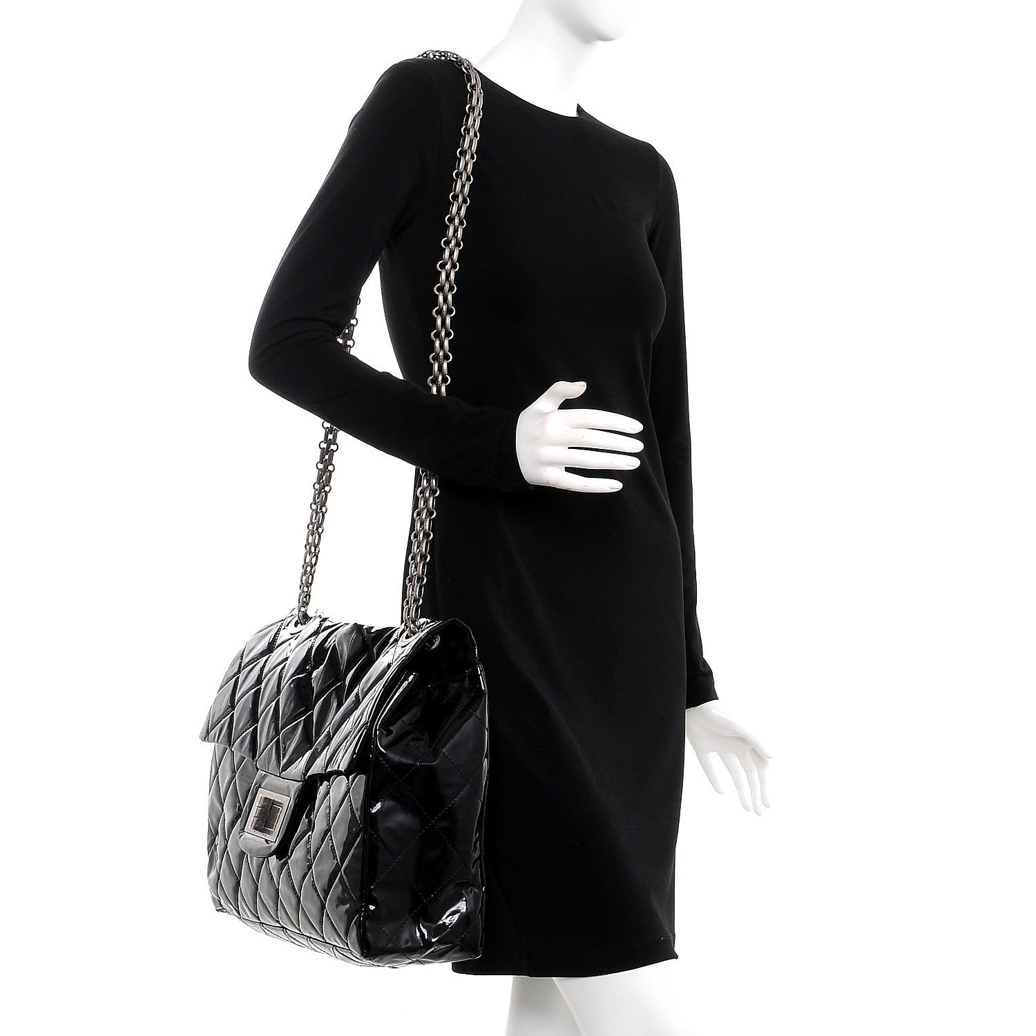 Chanel Vinyl Quilted XXL Reissue Flap Black 2 of 10