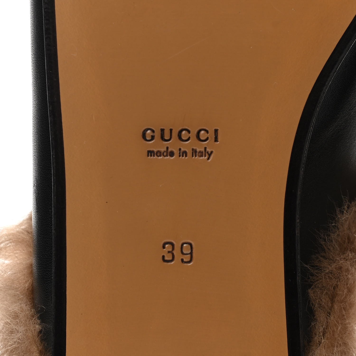 Gucci Calfskin Fur Womens Princetown Slippers 39 Black 7 of 8