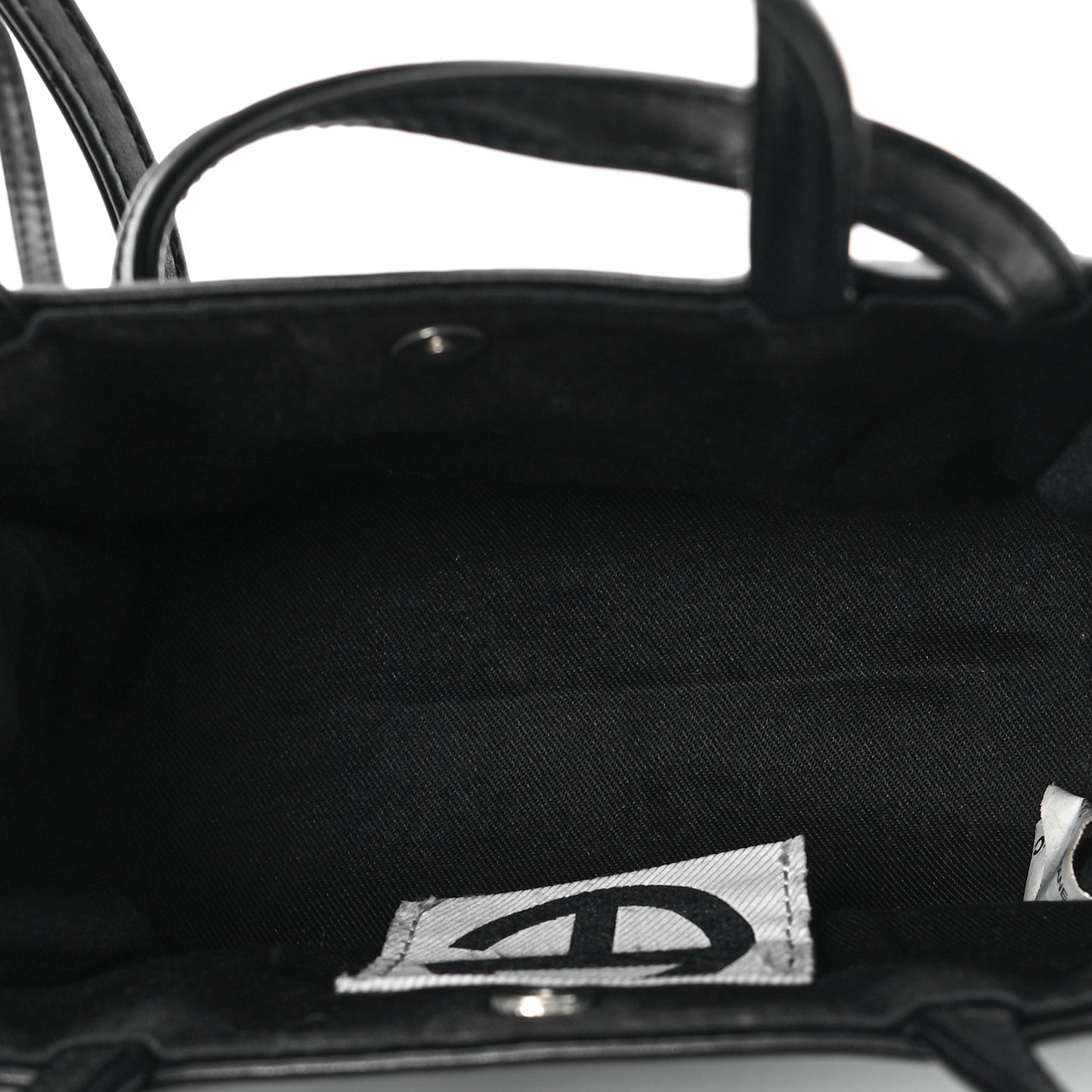 Vegan Leather Small Shopping Bag Black