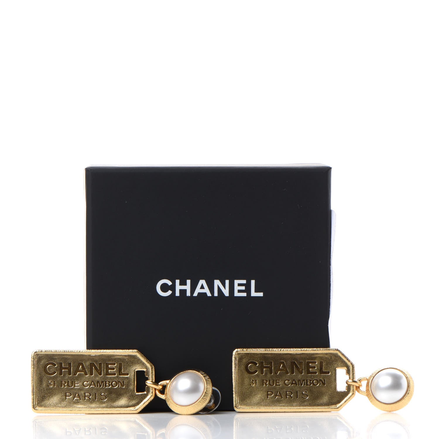 Chanel Pearl CC Tags Drop Earrings Gold 5 of 5