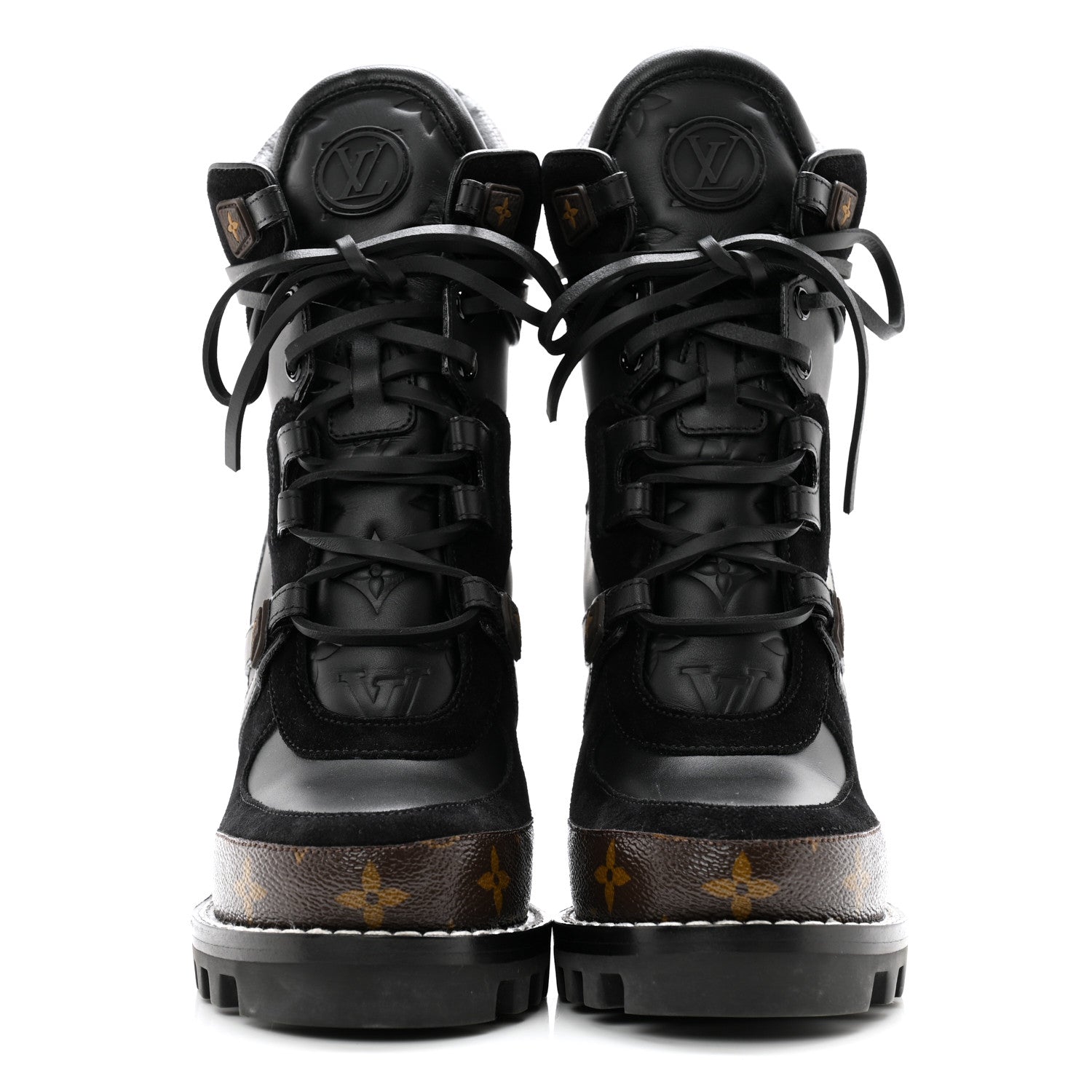 Louis Vuitton Suede Calfskin Monogram Star Trail Ankle Boots 37 Black 2 of 10