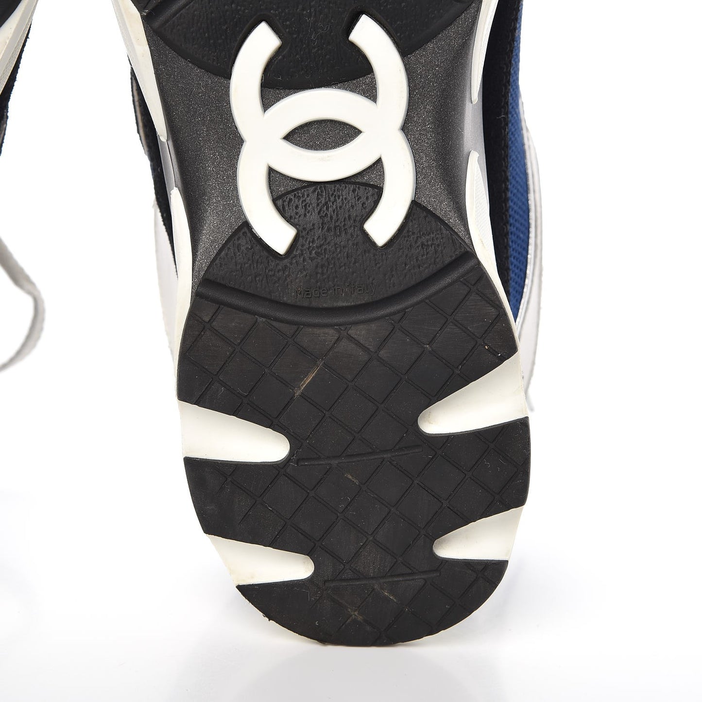 Suede Calfskin CC Sneakers 39 Blue Black