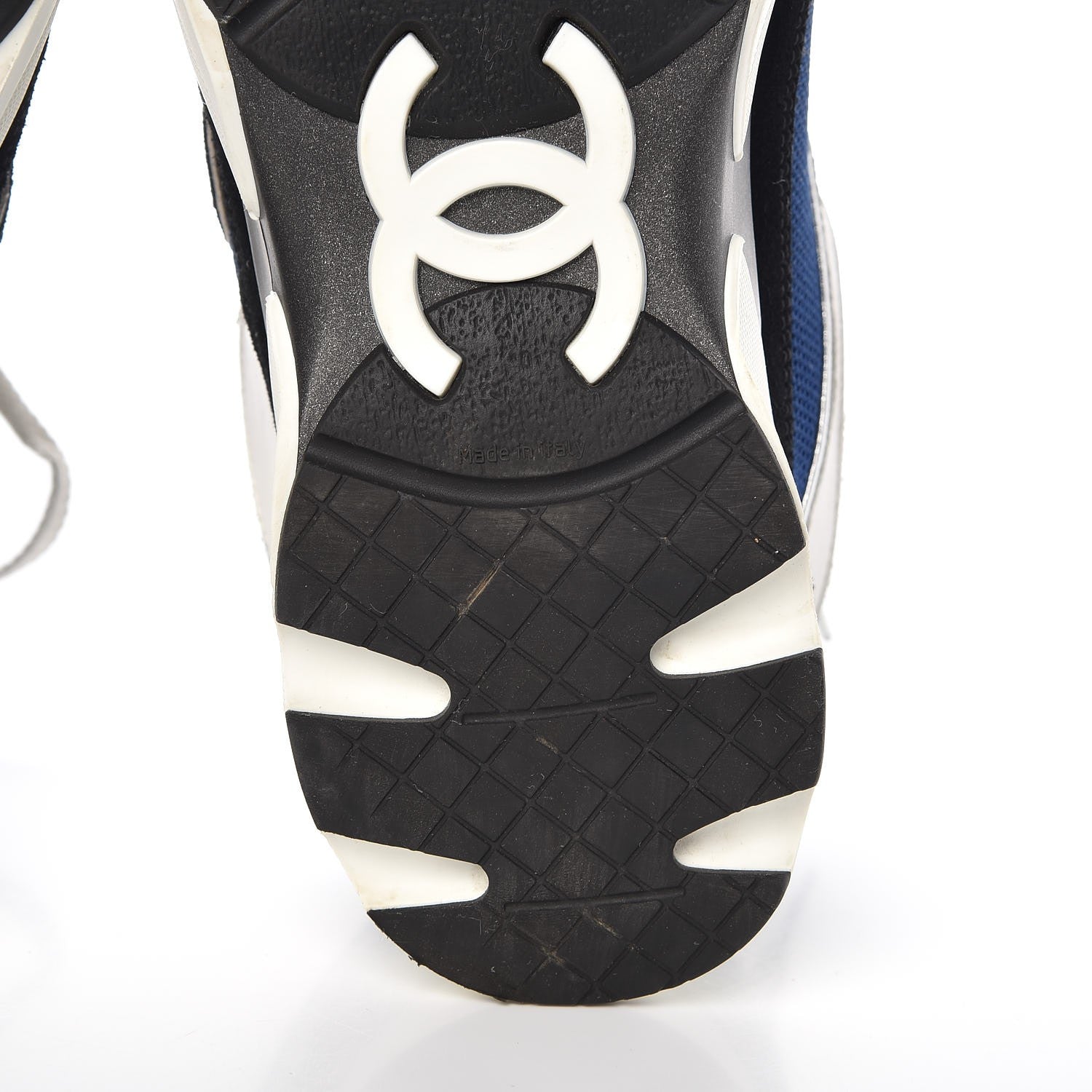 Chanel Suede Calfskin CC Sneakers 39 Blue Black 8 of 11