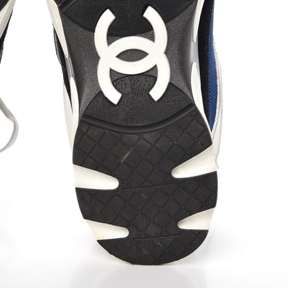 Chanel Suede Calfskin CC Sneakers 39 Blue Black 8 of 11