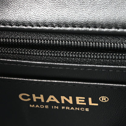 Chanel Lambskin Quilted Mini Top Handle Rectangular Flap Black 6 of 10