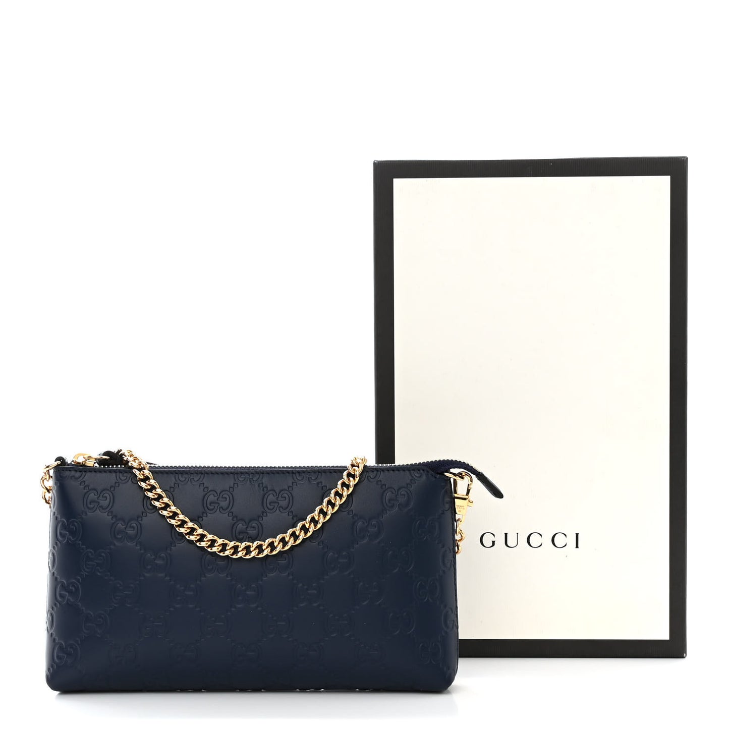 Guccissima Signature Wrist Wallet Blue Agata