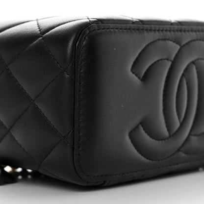 Chanel Lambskin Quilted Metal Small Top Handle Vanity Case With Chain Black 9 of 11