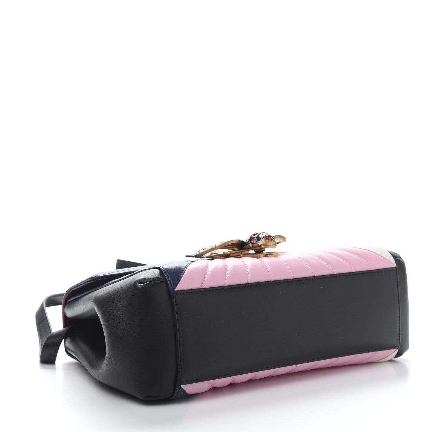 Calfskin Bamboo Trapuntata Queen Margaret Top Handle Bag Blue Agata Hibiscus Red Mystic White Sugar Pink