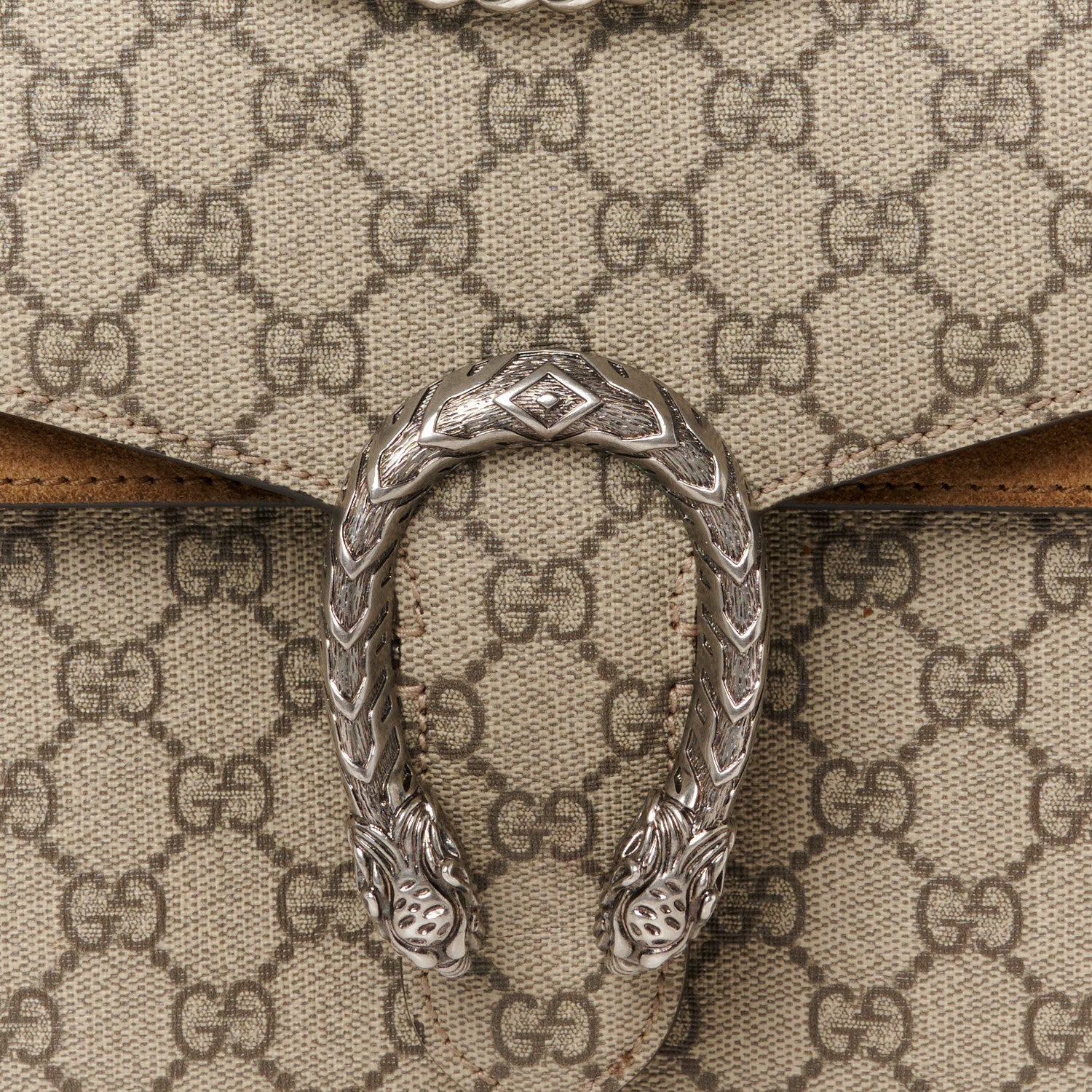 Gucci GG Supreme Monogram Medium Dionysus Shoulder Bag Taupe 8 of 14