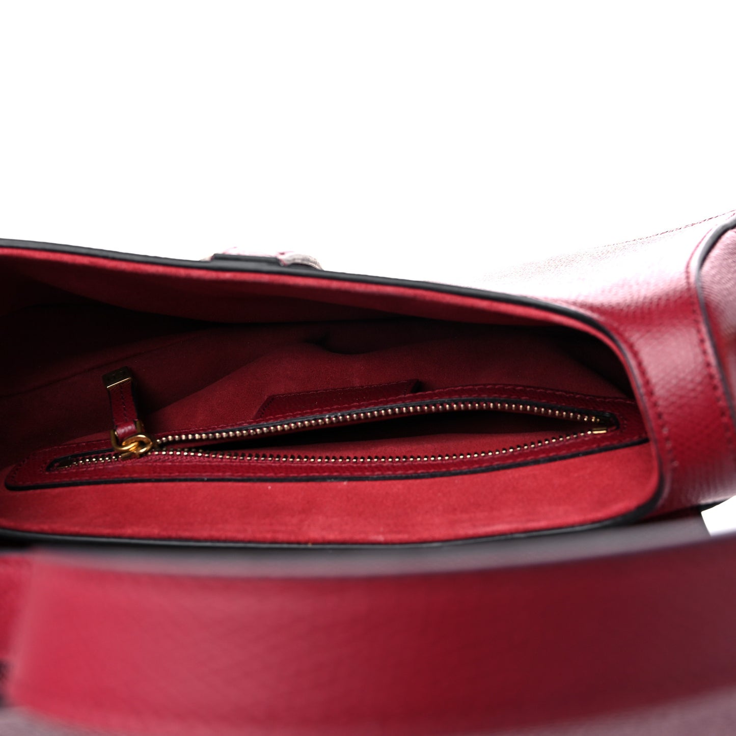 Grained Calfskin Saddle Bag Red