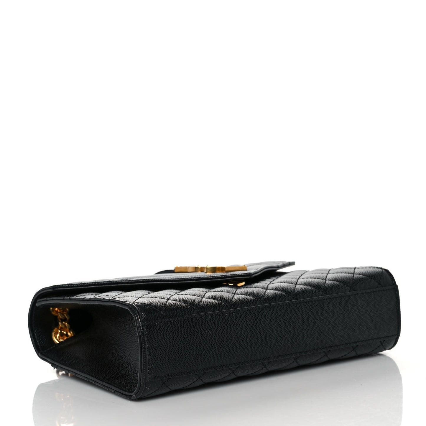 Grain De Poudre Textured Mixed Matelasse Triquilt Medium Monogram Satchel Black