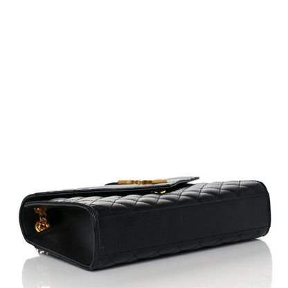 Saint Laurent Grain De Poudre Textured Mixed Matelasse Triquilt Medium Monogram Satchel Black 4 of 8