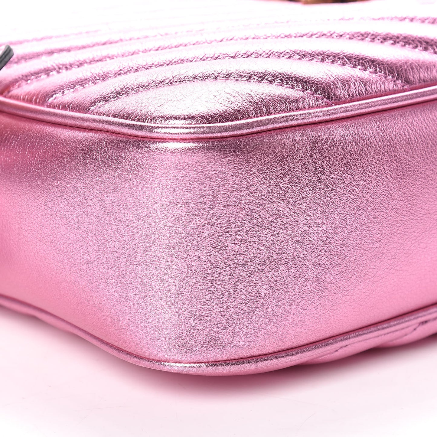 Metallic Calfskin Matelasse Monogram Lou Camera Bag Vegas Pink