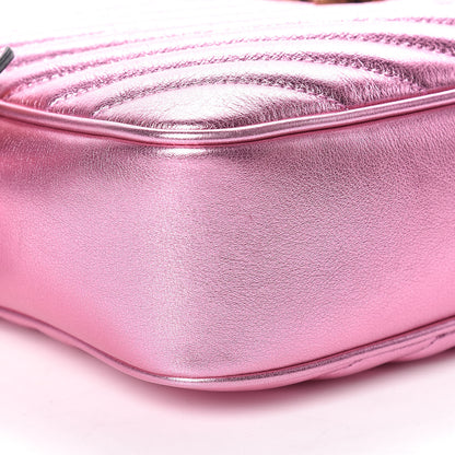 Saint Laurent Metallic Calfskin Matelasse Monogram Lou Camera Bag Vegas Pink 5 of 8